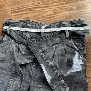 Sesame washed black Austin paper bag trouser pants